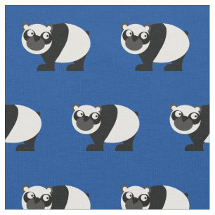 Cute Panda Beer Kind Baby Nursery Blue Stof