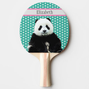 Cute Panda Beer Kinder Blue Name Animal Tafeltennisbatje