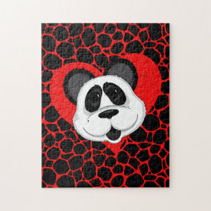 Cute Panda Beer Love Heart Legpuzzel