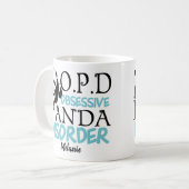 Cute Panda Beer Lover Monogram Koffiemok (Voorkant links)