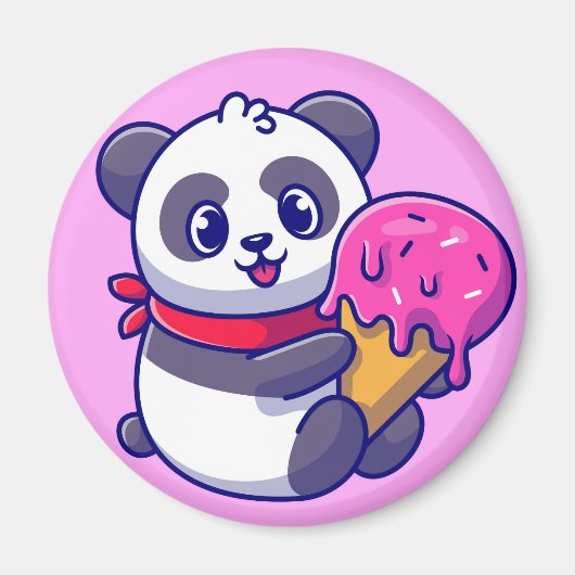 Cute Panda Beer Magnet Magneet (Voorkant)