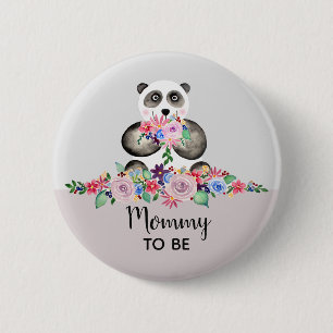 Cute Panda Beer mama om Baby shower te worden Ronde Button 5,7 Cm