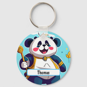 Cute Panda Beer met  Nametag Sleutelhanger