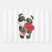Cute Panda-Beer met Roos Inpakpapier Vel (Voorkant 2)