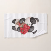 Cute Panda Beer met Rose Bouquet Bad Handdoek (Handdoek)