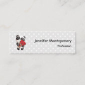 Cute Panda Beer met Rose Bouquet Mini Visitekaartje (Voorkant)