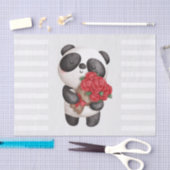 Cute Panda Beer met Rose Bouquet Tissuepapier (Craft)