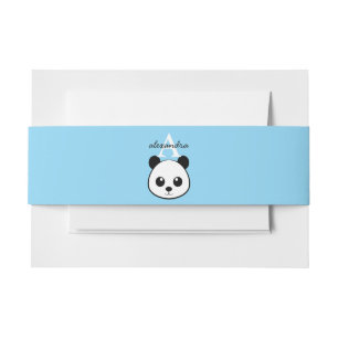 Cute Panda Beer Monogram Buikband   Aangepaste Bab Uitnodigingen Wikkel