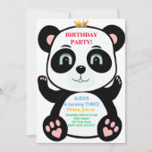 Cute Panda Beer & Multicolored Sweets Invitation Kaart (Voorkant)