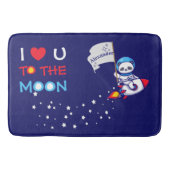 Cute Panda Beer on Rocket Ship Kinder Badmat (Voorkant)