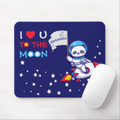 Cute Panda Beer on Rocket Ship Kinder Muismat (Met muis)