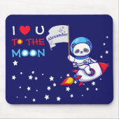 Cute Panda Beer on Rocket Ship Kinder Muismat (Voorkant)