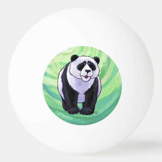 Cute Panda Beer over Groen Pingpongballen (Voorkant)
