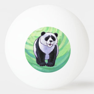 Cute Panda Beer over Groen Pingpongballen