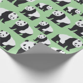 Cute Panda Beer Pattern Cadeaupapier (Hoek)