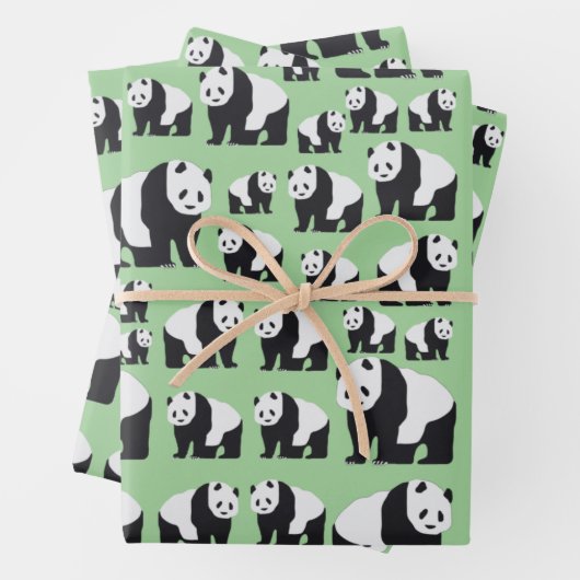 Cute Panda Beer Pattern Inpakpapier Vel (In situ)
