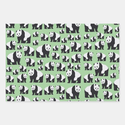 Cute Panda Beer Pattern Inpakpapier Vel (Voorkant)