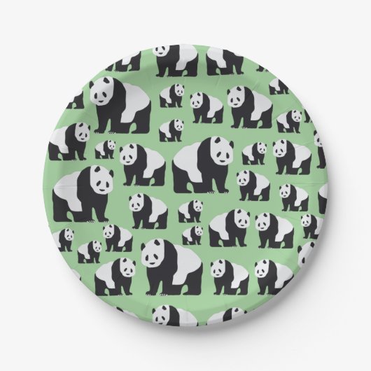 Cute Panda Beer Pattern Papieren Bordje (Voorkant)