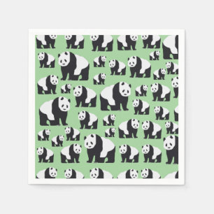 Cute Panda Beer Pattern Servet