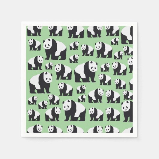 Cute Panda Beer Pattern Servet (Voorkant)