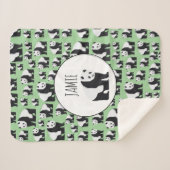 Cute Panda Beer Pattern Sherpa Deken (Voorkant (horizontaal))
