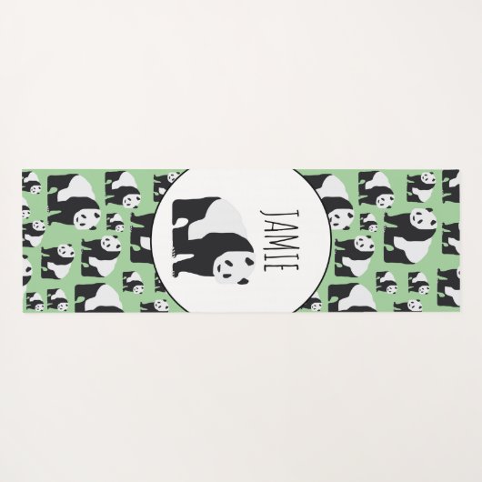 Cute Panda Beer Pattern Yogamat (Achterkant (horizontaal))