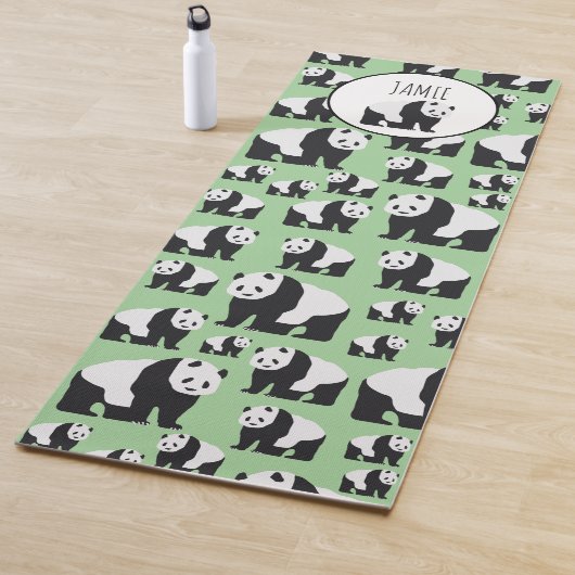 Cute Panda Beer Pattern Yogamat (In situ)