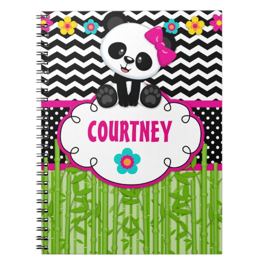 Cute Panda Beer Personalized Name Notitieboek Jour (Voorkant)