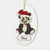 Cute Panda Beer Persoonlijk kerstfeest Keramisch Ornament (Links)