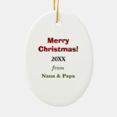 Cute Panda Beer Persoonlijk kerstfeest Keramisch Ornament (Achterkant)