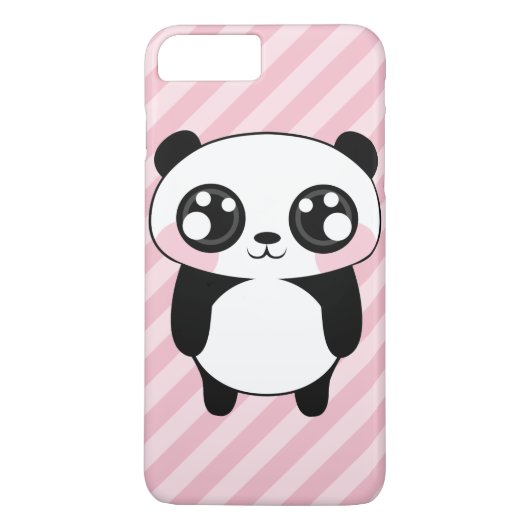 Cute Panda Beer Pink Stripes Achtergrond Case-Mate iPhone Case (Achterkant)