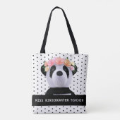 Cute Panda Beer Polka Dot Teacher Canvas tas (Achterkant)