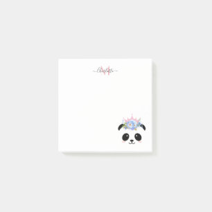 Cute panda beer princess gepersonaliseerd monogram post-it® notes
