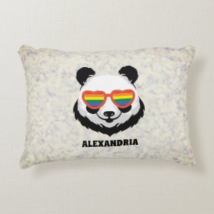 Cute Panda Beer Regenboog LGBTQ Accent Kussen