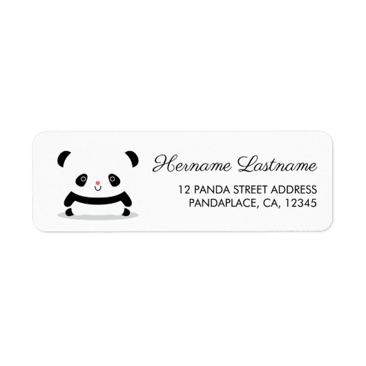 Cute Panda Beer Return Address Labels (Voorkant)