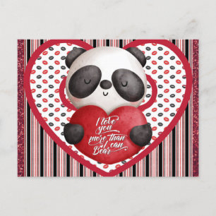 Cute Panda Beer Valentijnsdag Briefkaart