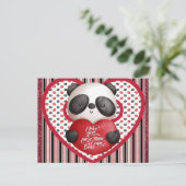 Cute Panda Beer Valentijnsdag Briefkaart (Staand voorkant)
