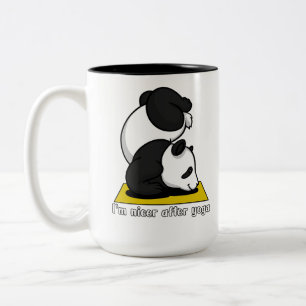 Cute Panda Beer Zen Yoga Workout Tweekleurige Koffiemok