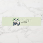 Cute Panda Beren Cuddling Waterverf Baby shower Waterfles Etiket (Enkel label)