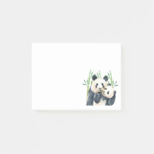 Cute Panda Beren Cuddling Waterverf Post-it Notes