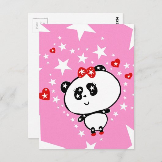 Cute Panda Beren Funny Personalized Briefkaart (Voorkant / Achterkant)