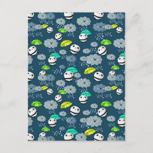 Cute Panda Beren Pattern Briefkaart