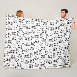 Cute Panda Beren Pattern Fleece Blanket
