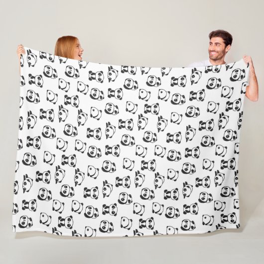 Cute Panda Beren Pattern Fleece Blanket Deken (In situ)