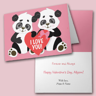 Cute Panda Beren Valentijn Feestdagen Kaart