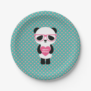 Cute Panda Birthday Papieren Bordje