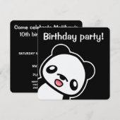 Cute Panda Birthday Party Kaart (Voorkant / Achterkant)