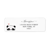 Cute Panda Blush Pink Monogram Script Etiket (Voorkant)