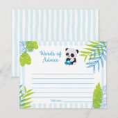 Cute Panda Boy Baby shower Mots de cartes de conse (Devant / Derrière)