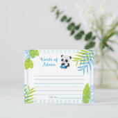Cute Panda Boy Baby shower Mots de cartes de conse (Debout devant)